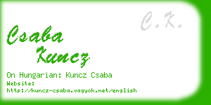 csaba kuncz business card